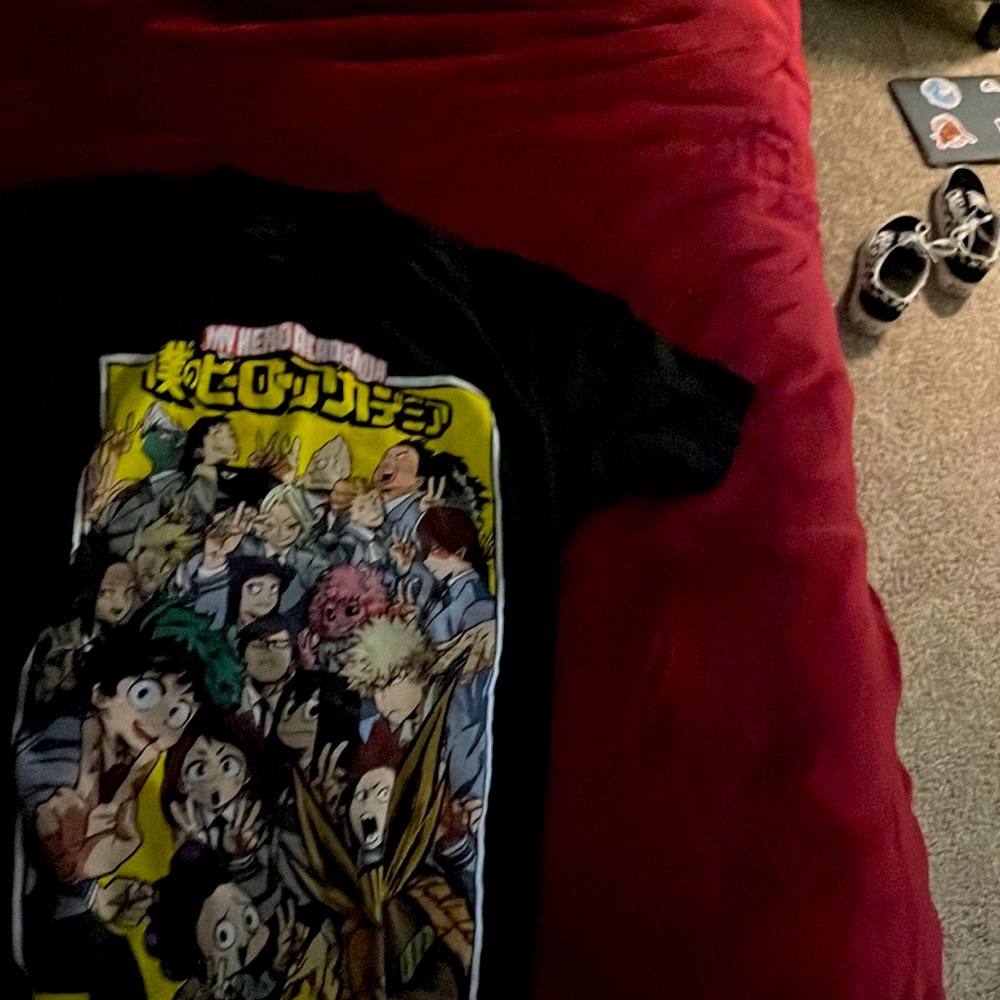 Boku no Hero academia All Black tee